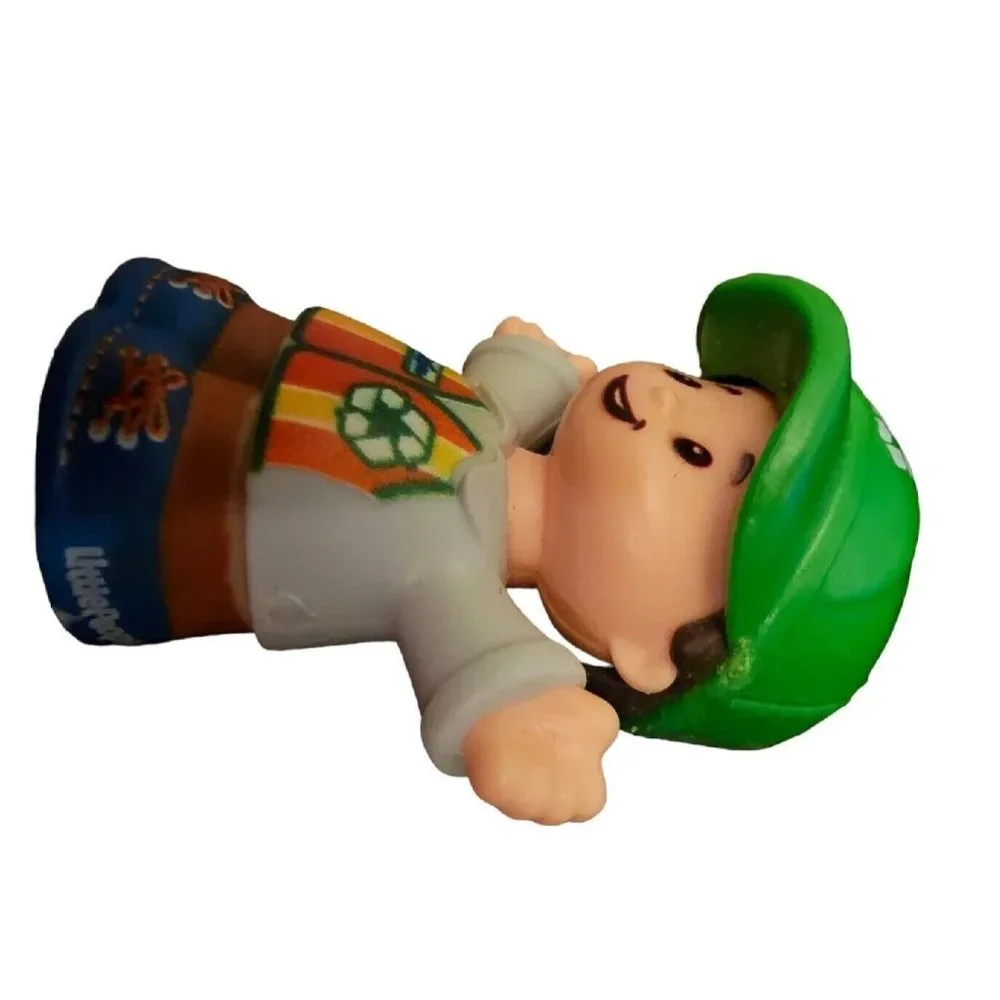 Fisher Price Little People Trash Man Recycle Boy Figure 2016 Mattel Kids Toy